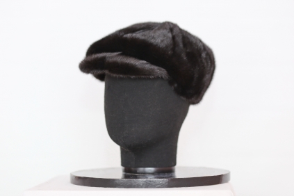 кепка, модель М 294, норка крашеная, цвет  чёрный